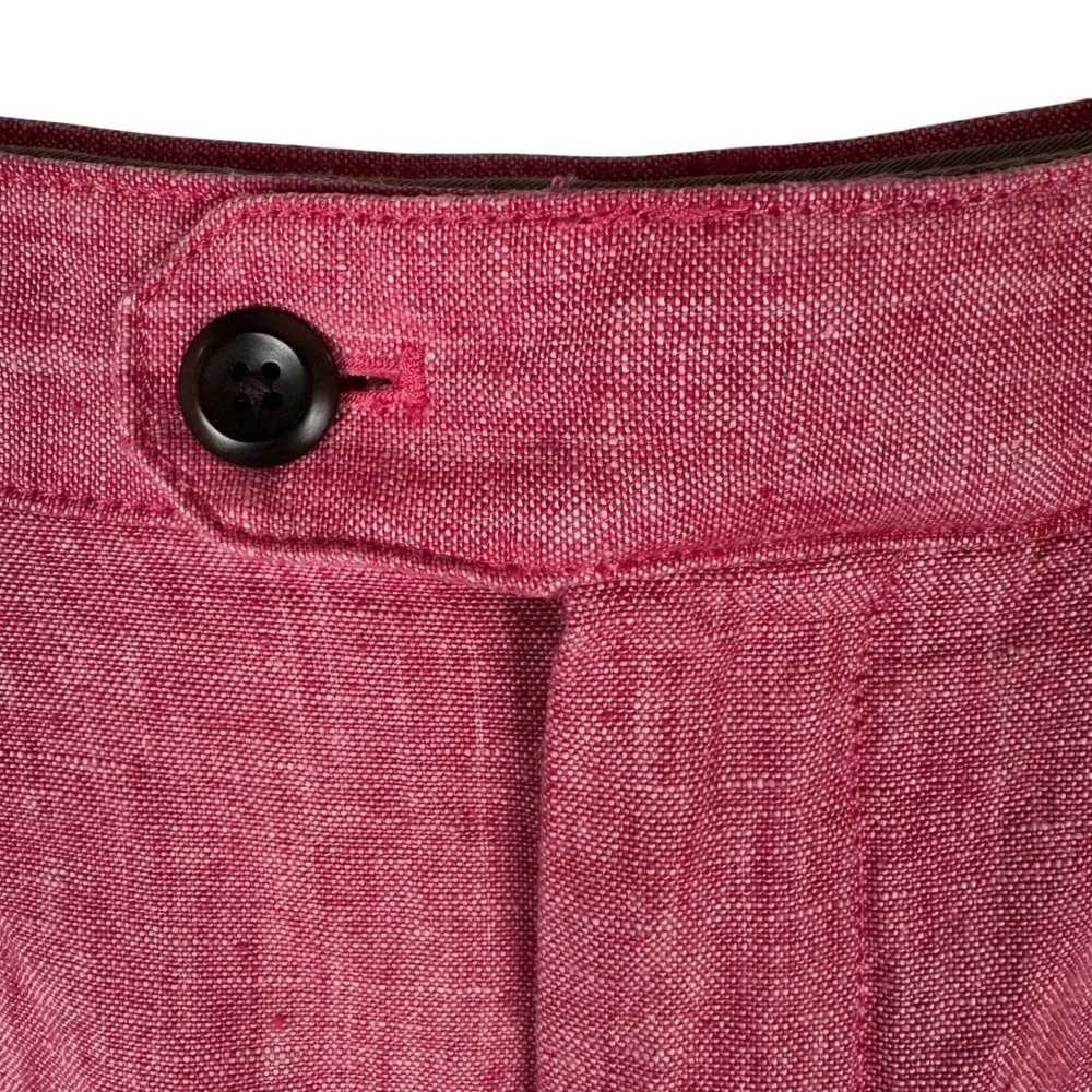 Banana Republic Linen‎ Shorts Mens 34W Pleated Red Pink 7